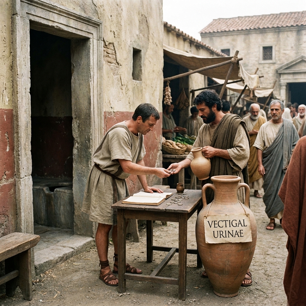 Vespasian's urine tax — reference plate